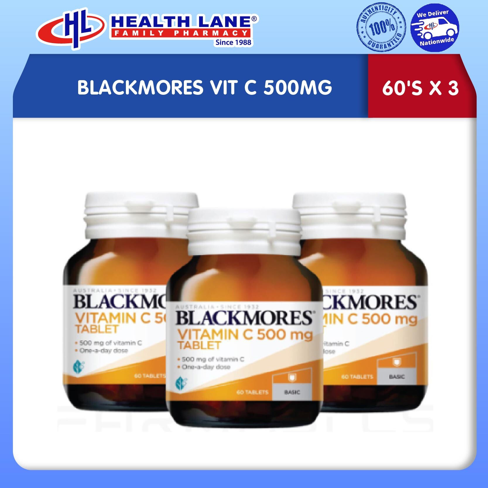 BLACKMORES VIT C 500MG 60'S X 3